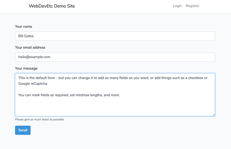 Laravel contact form